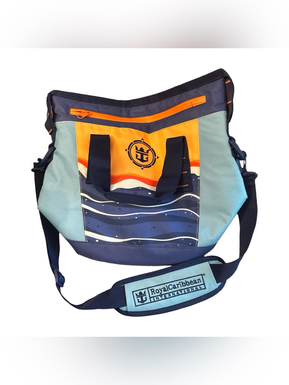Royal Caribbean Navy & Orange Coastal Cooler Travel Tote Bag